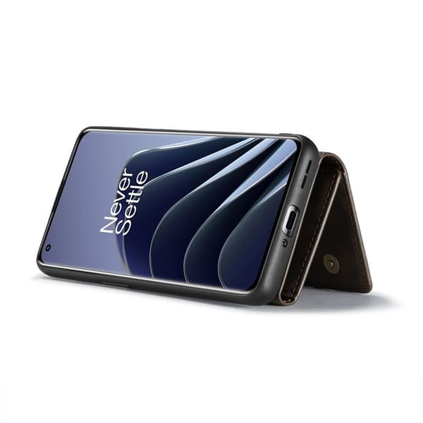DG.MING OnePlus 10 Pro 5G Konstläder Plånboksfodral Magnetisk Brun