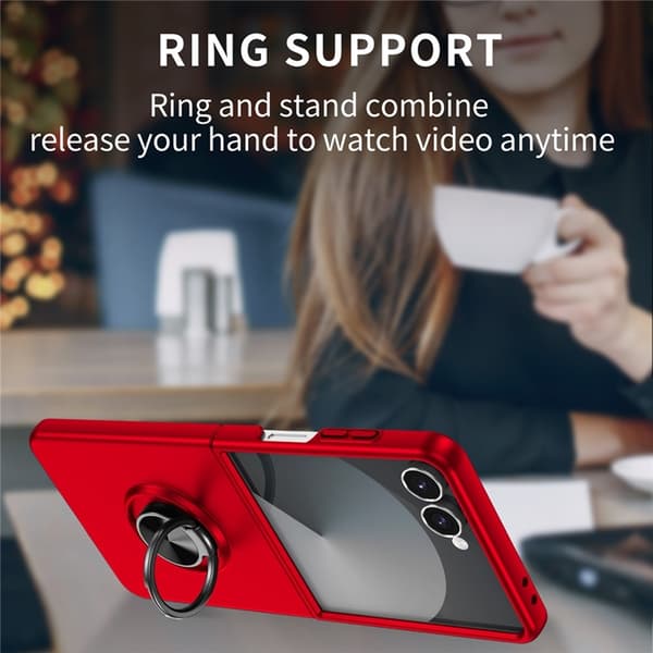 Mobilskal till Galaxy Z Flip 7 5G Rotatable Ring Kickstand - Röd Röd