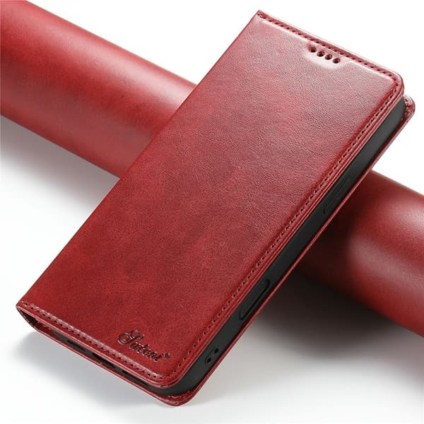 SUTENI iPhone 17 Plånboksfodral Konstläder - Röd Röd