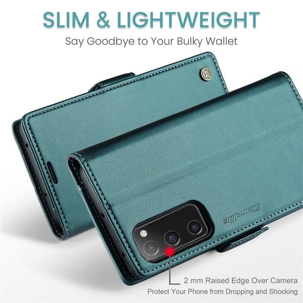 CASEME Plånboksfodral Konstläder för Samsung Galaxy S20 FE - Grön