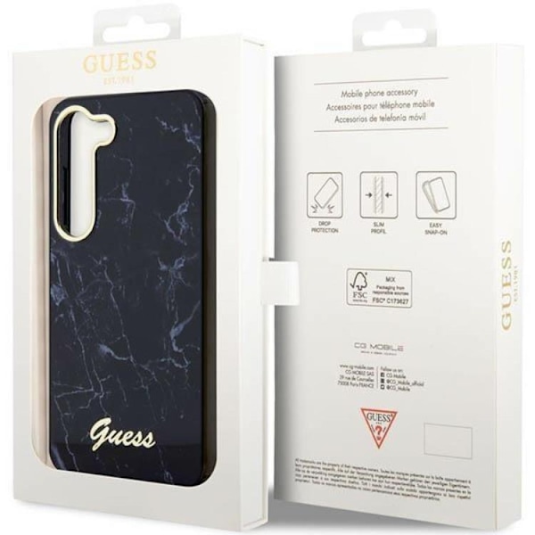 Guess Galaxy S23 Plus Mobilskal Marble - Svart Svart