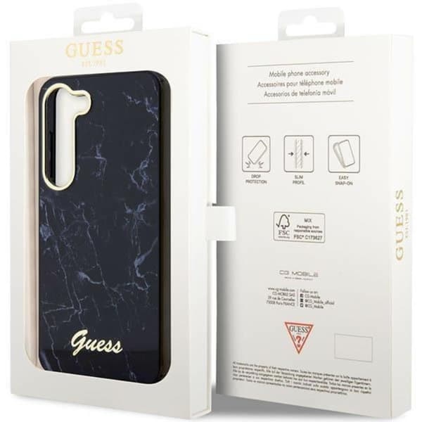 Guess Galaxy S23 Plus -puhelimen kuori Marble - Musta Black
