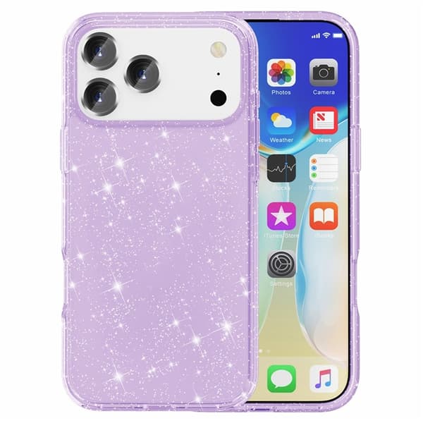 AMORUS Mobilskal till iPhone 17 Pro Shockproof - GlitterLila Lila