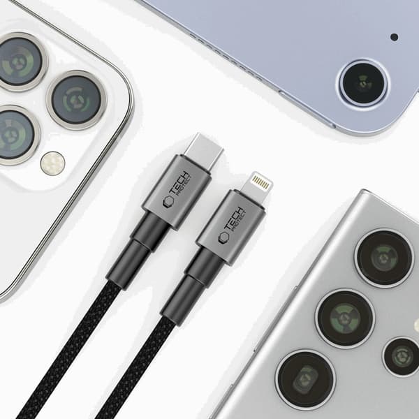 Tech-Protect USB-C/Lightning Kabel Ultraboost DNA PD 27W/3A 25cm Grå