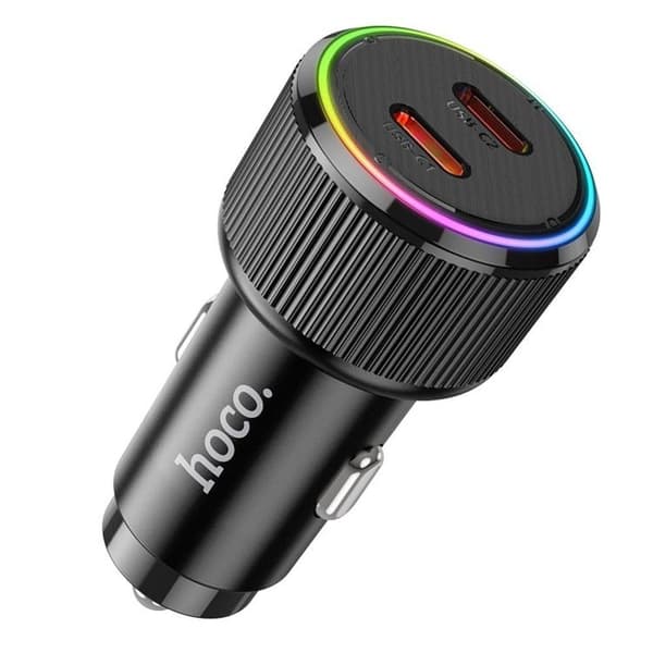 Hoco Billaddare 2xUSB-C 50W NZ14B - Svart Black