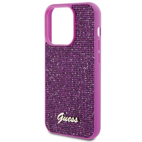 Guess Mobilskal till iPhone 15 Pro Disco Metal Script - Rosa Rosa