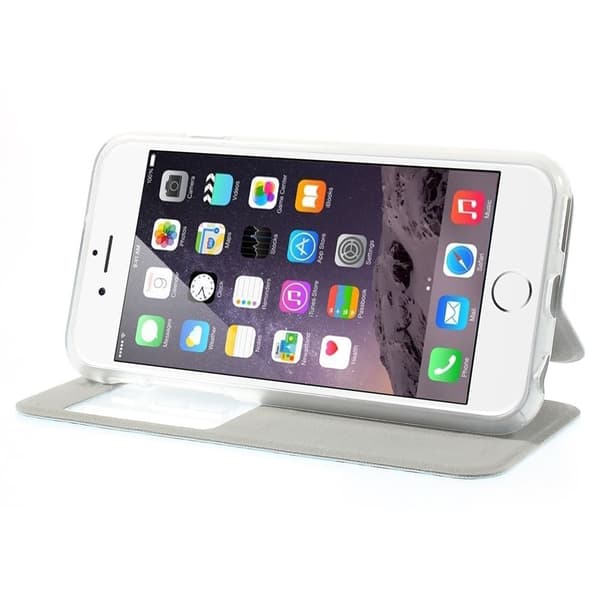 Glitrende Mobilcover med vindue til Apple iPhone 6 / 6S  - Zebra Blue