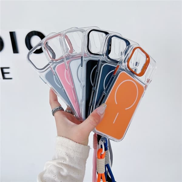 Mobilskal till iPhone 17 Pro MagSafe med Handrem Lens Kickstand - Vit Vit