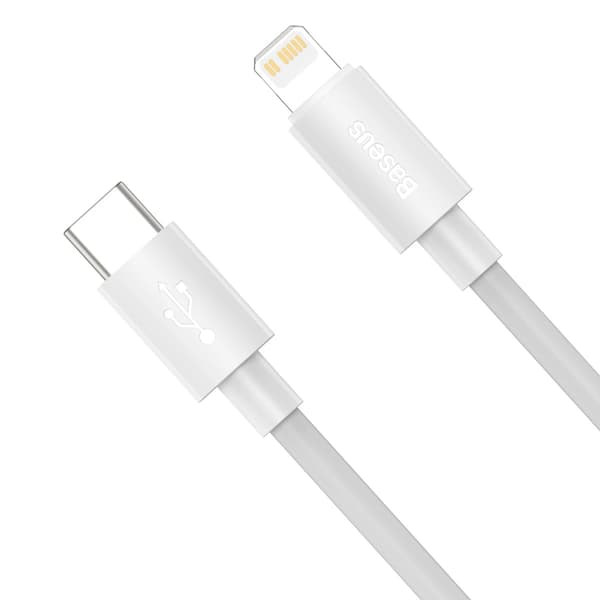 Baseus USB-C till Lightning kabel 20W 2st Simple Wisdom 1.5m Vit