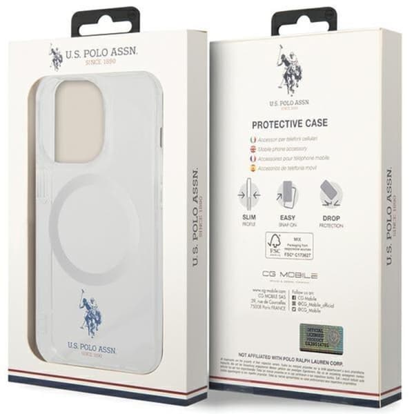 US Polo iPhone 15 Pro Mobilskal MagSafe Collection - Klar Transparent