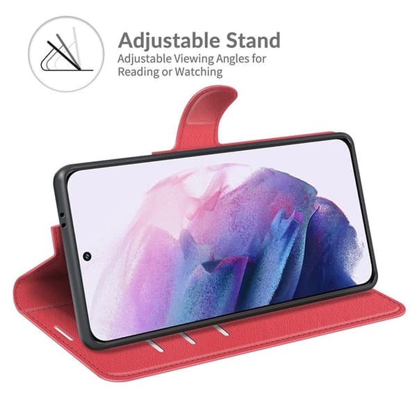 Litchi Magnetic Kotelo Galaxy S22 Plus 5G - Punainen Red
