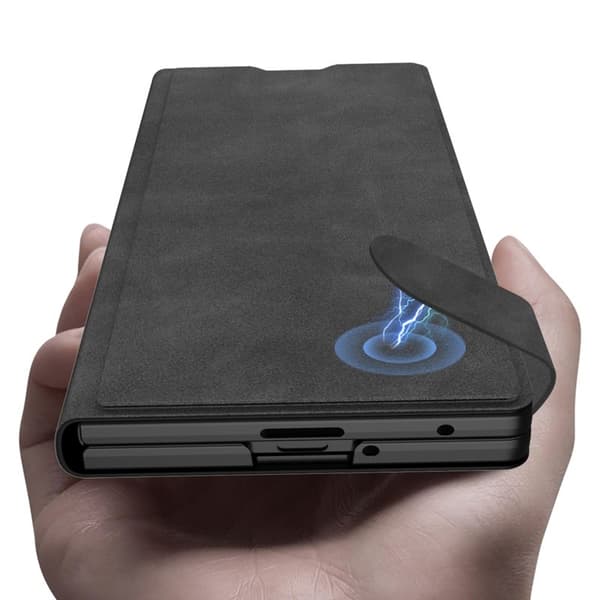 GKK Samsung Galaxy Z Fold7 Konstläder Plånboksfodral Matte PU + PC - Grå