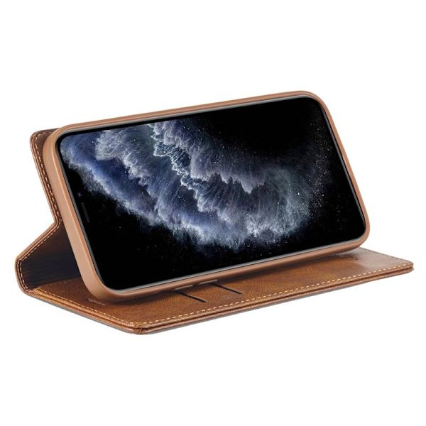 LC.IMEEKE iPhone 11 Pro Plånboksfodral Konstläder - Brun