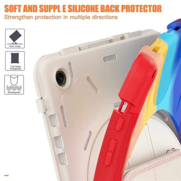 Mobilskal till Galaxy Tab A9 Plus Silikon Rotary Kickstand Röd