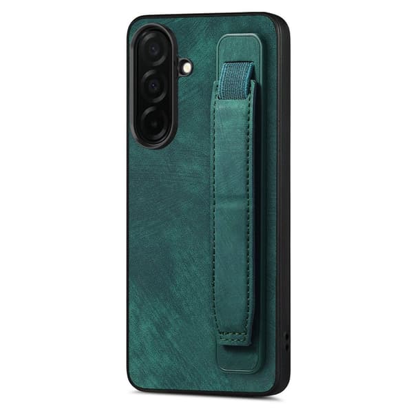 Mobilskal för Samsung Galaxy S26 Plus Kickstand Konstläder + TPU - Grön