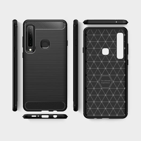 Carbon Brushed Mobilskal till Samsung Galaxy A9 (2018) - Blå Blå