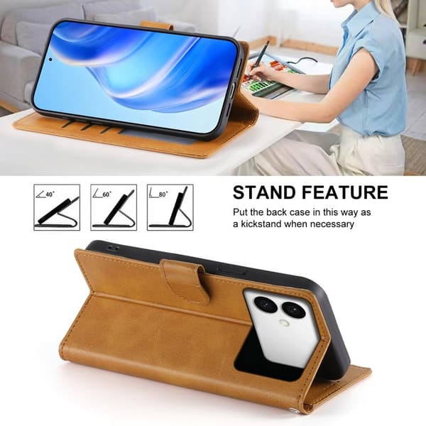 Samsung Galaxy S26 Edge Plånboksfodral Konstläder Flip - Gul