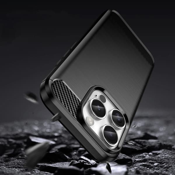 Telefontaske til iPhone 16 Pro Max Silicone Carbon - Sort Black