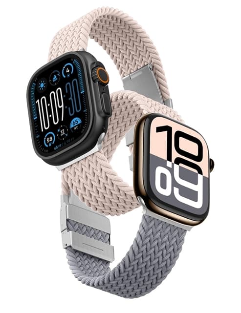 [2-Pack]AmazingThing Apple Watch 42mm ranneke Blend - Harmaa/Pinkki Rosa