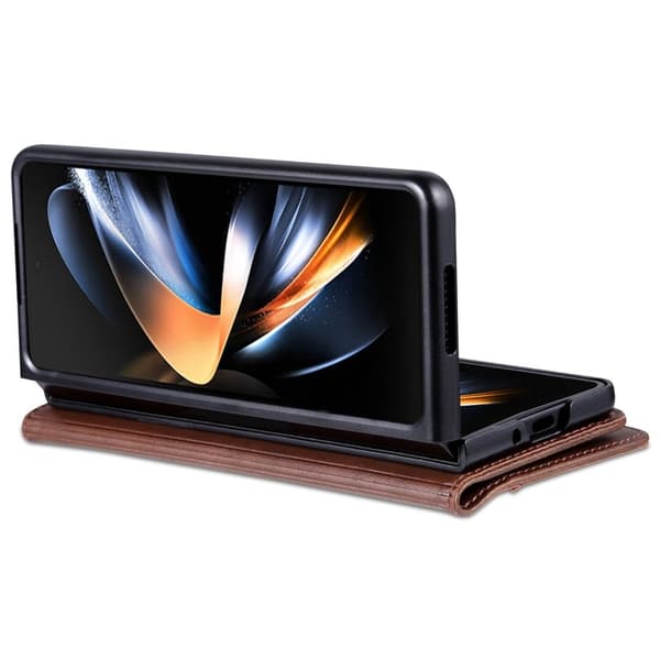AZNS Samsung Galaxy Z Fold5 Plånboksfodral Konstläder - Brun