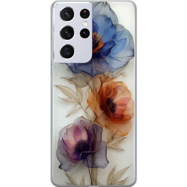 Telefontaske til Samsung Galaxy S21 Ultra 5G med silkeblomster