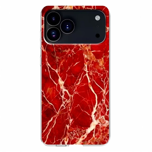 Mobilskal till iPhone 17 Pro Marble Pattern Printing Soft - Röd Röd