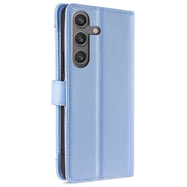 Galaxy S24 Konstläder Plånboksfodral med 2 Rem - Blå Blå