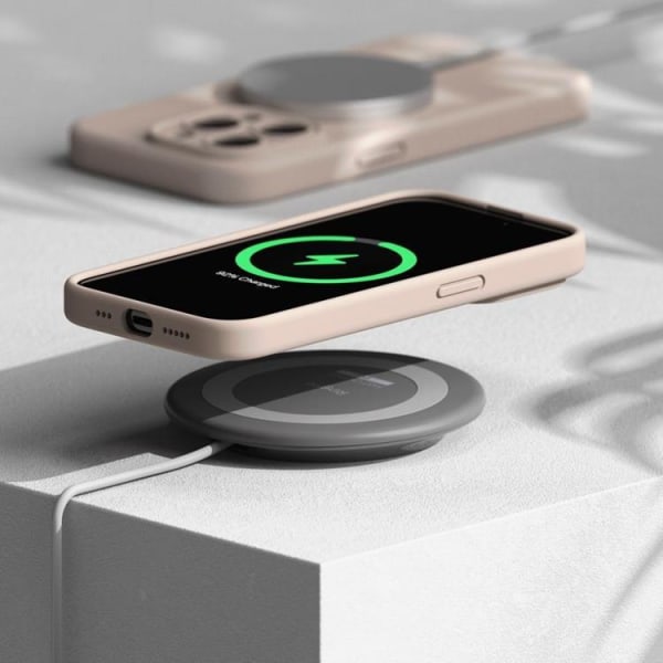Ringke iPhone 15 Pro Mobiltaske Magsafe Silikone - Pink Sand