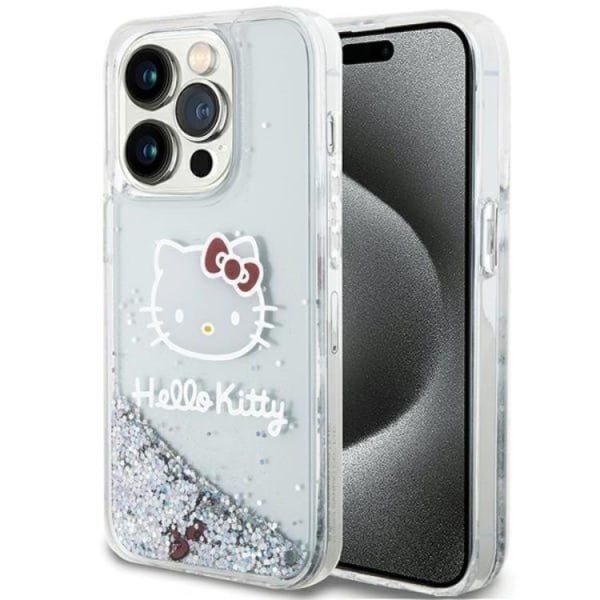 Hello Kitty iPhone 15 Pro -mobiilikotelo nestemäiset glitterkorut