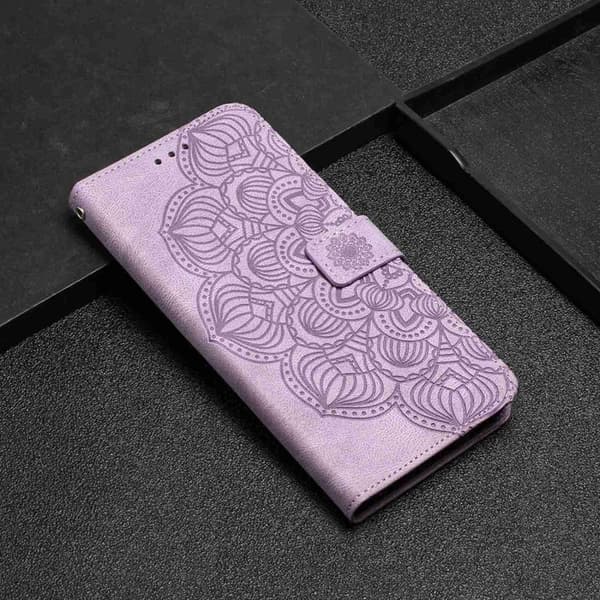 iPhone 14 Pro Punge Etui Mandala Flower - Lilla Lila