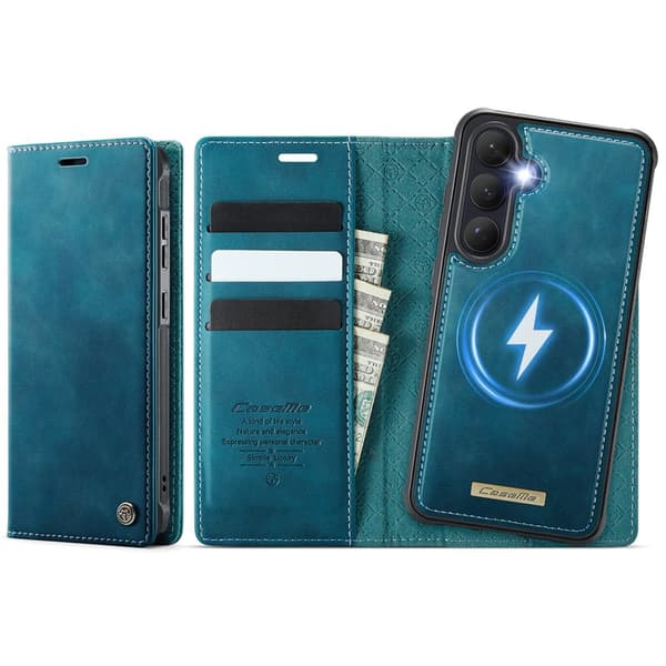 CaseMe Plånboksfodral för Samsung Galaxy S26 Plus Konstläder RFID Grön