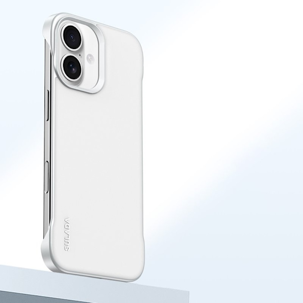 SULADA Mobilskal till iPhone 16 Plus Frameless PU + PC Bakside - Vit