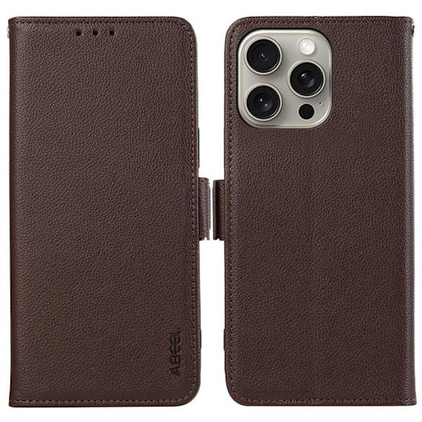 ABEEL Mobilskal till iPhone 12 Pro Max Litchi Textur RFID-Skydd Brun