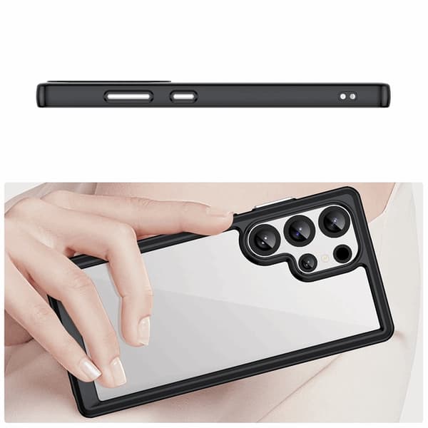 Telefontaske til Galaxy S25 Ultra Outer Space med Ramme - Sort Svart
