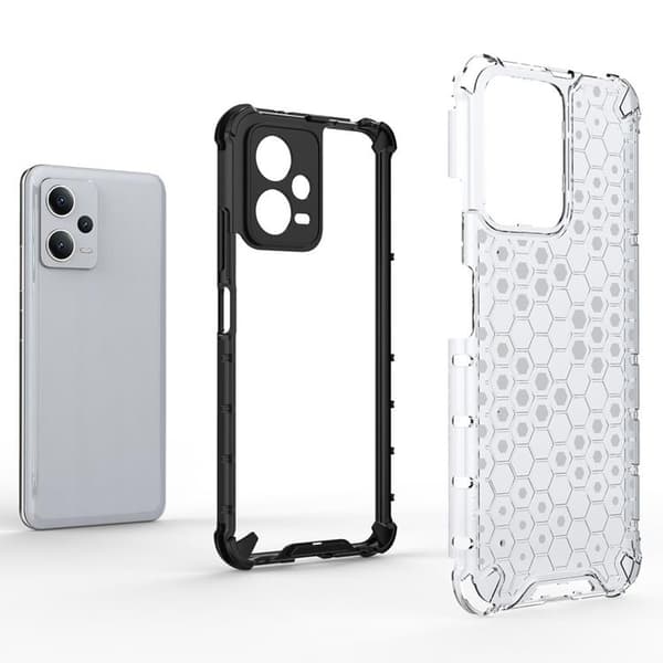 Redmi Note 12/Poco X5 5g Mobilskal Honeycomb - Sort Svart