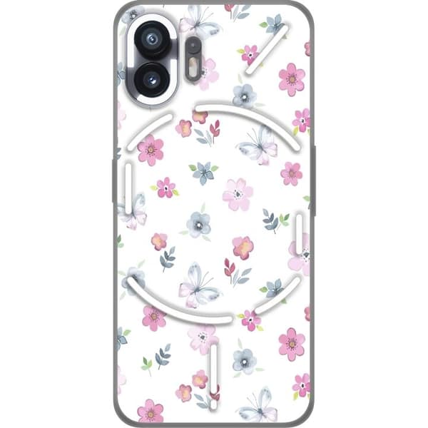 Telefontaske til ingenting Telefon (2) med blomster og sommerfugle