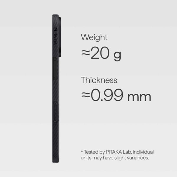 Pitaka Edge MagSafe Fodral iPhone Air Svart/Grå