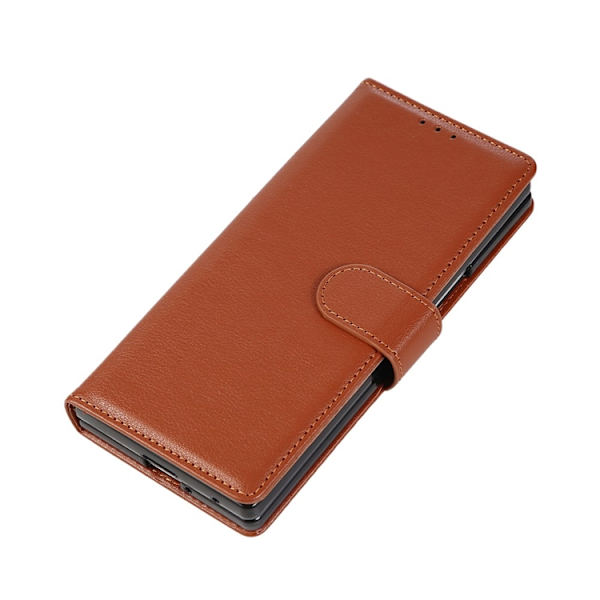 Galaxy Z Fold 7 Plånboksfodral Med Handledsrem - Brun Brun