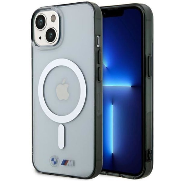 BMW iPhone 14 matkapuhelinkotelo Magsafe hopeasormus - läpinäkyvä