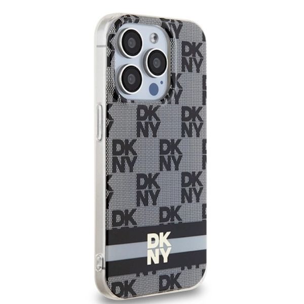 DKNY iPhone 15 Pro Max Mobilskal Magsafe IML Checkered Mono Svart