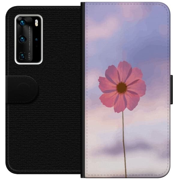 Plånboksfodral till Huawei P40 Pro med Rosa blomma