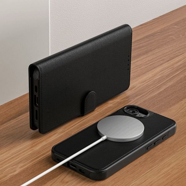 Tech-Protect iPhone 16e Plånboksfodral Magsafe - Matt Svart Svart