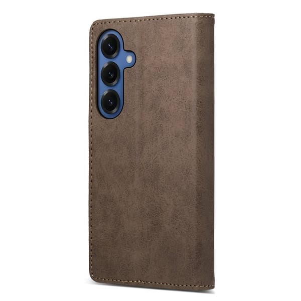 Samsung Galaxy S26+ Plånboksfodral RFID Skydd Konstläder - Brun