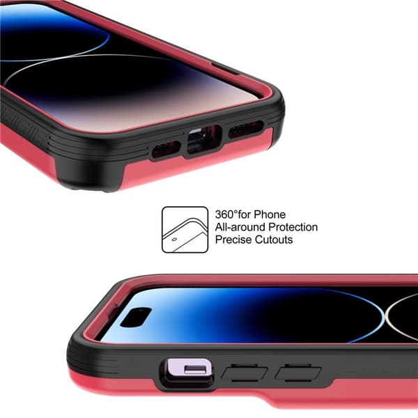 iPhone 14 Pro Max Skal Korthållare Mirror Kickstand - Röd Röd