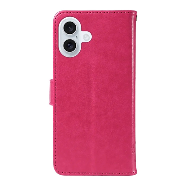 iPhone 17 Konstläder Plånboksfodral Tree Pattern - Rosa Rosa