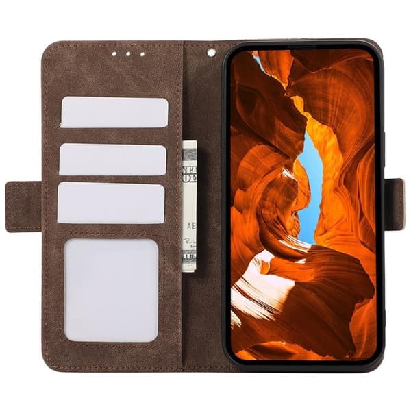 ABEEL Sony Xperia 1 VII Konstläder Plånboksfodral RFID-Skydd - Brun Brun