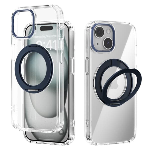 ABEEL Q-LUCK Mobilskal till iPhone 13 Shockproof Rotating Kickstand Blå
