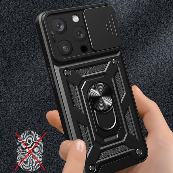 Mobilskal till iPhone 15 Pro Camshield Hybrid Armor - Rosa Rosa