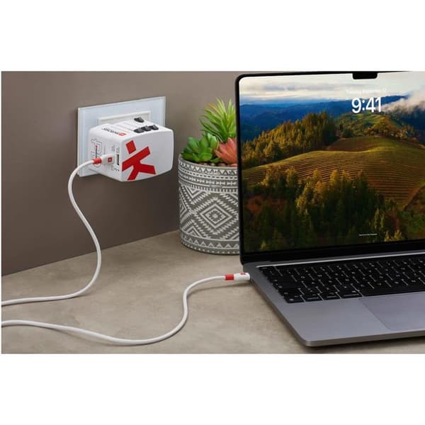 SKROSS World Adapter USB-A/USB-C 65W - Vit Vit