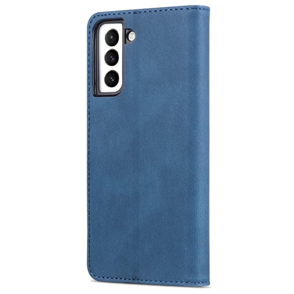 AZNS Stand Samsung Galaxy S22+ Plånboksfodral Konstläder - Blå